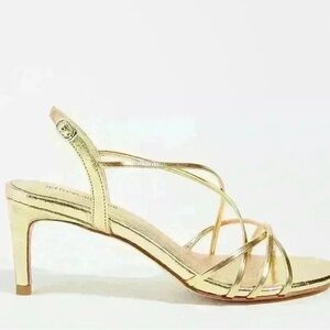 Jeffrey Campbell for Anthropologie Gold Strappy Heels Size 7